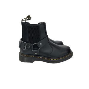 New Dr Martens Wincox Chelsea Boots Black Smooth Leather Buckle Harness US 6